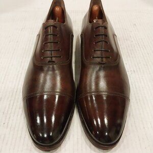 SANTONI men's size US 9.5 D, UK 8.5 F brown Oxford.